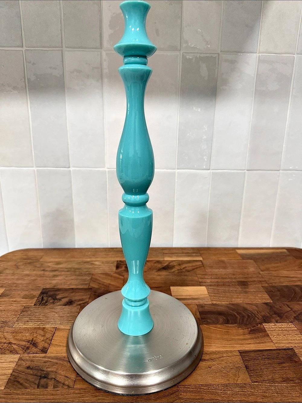Umbra Baluster Paper Towel Holder Turquoise & Silver